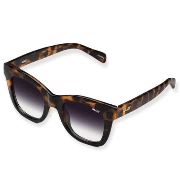 QUAY After Hours Sunglasses Black Tortoise Combo Frame Grey Gradient Fade Lenses - Picture 4 of 12